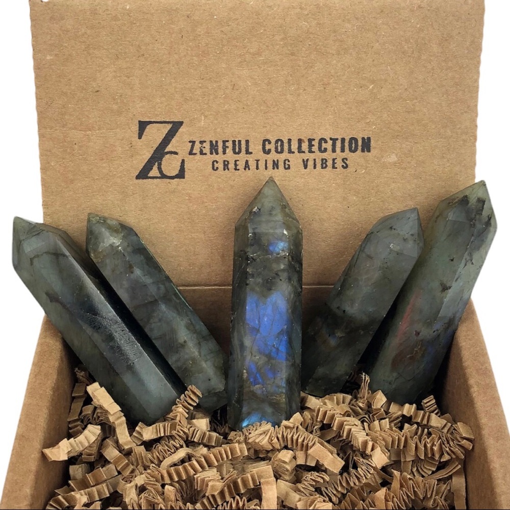 Labradorite Stone Healing Crystal Pyramid Tower Wand Point Obelisk Rock - Picture 4 of 7
